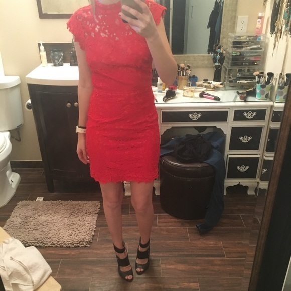 Nordstrom Dresses & Skirts - Red lace mini dress